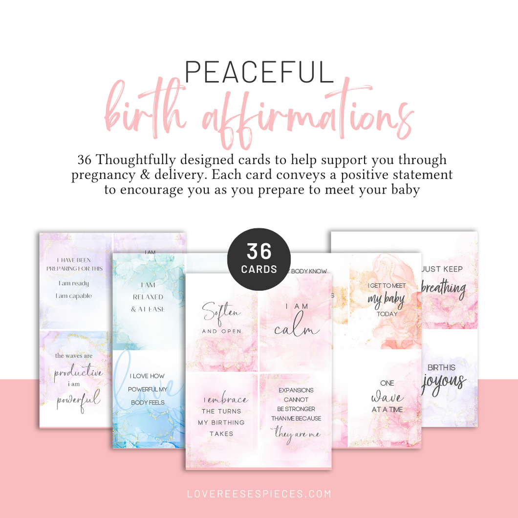 Peaceful Birth Affirmations DIGITAL FILE