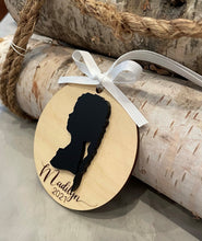 Load image into Gallery viewer, Silhouette Ornament, Custom Acrylic Silhouette Portrait
