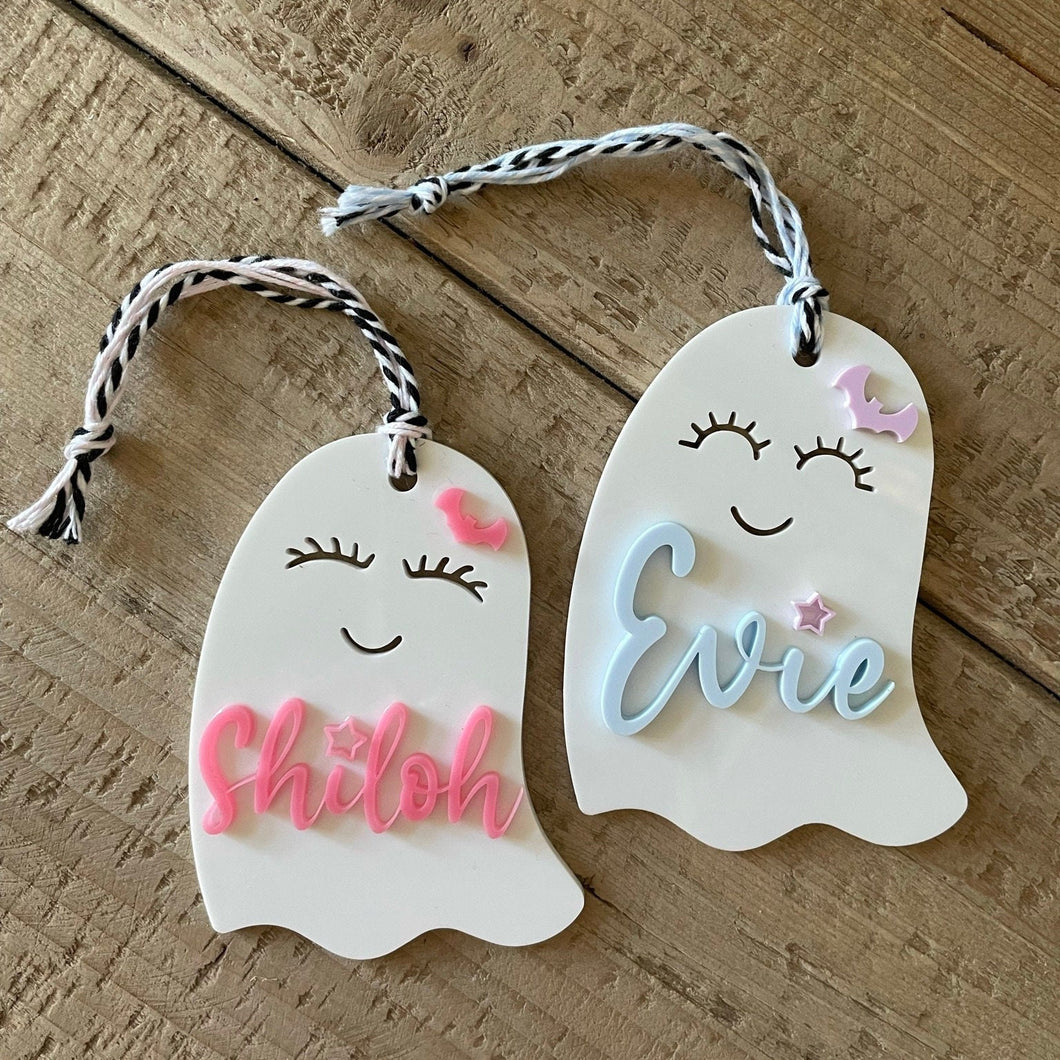 Girly Ghost Acrylic Name Tag