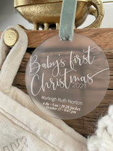 Load image into Gallery viewer, Baby’s first Christmas ornament, gift, keepsake
