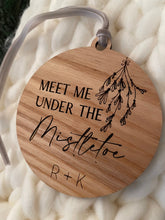 Load image into Gallery viewer, Meet Me Under the Mistletoe Christmas ornament
