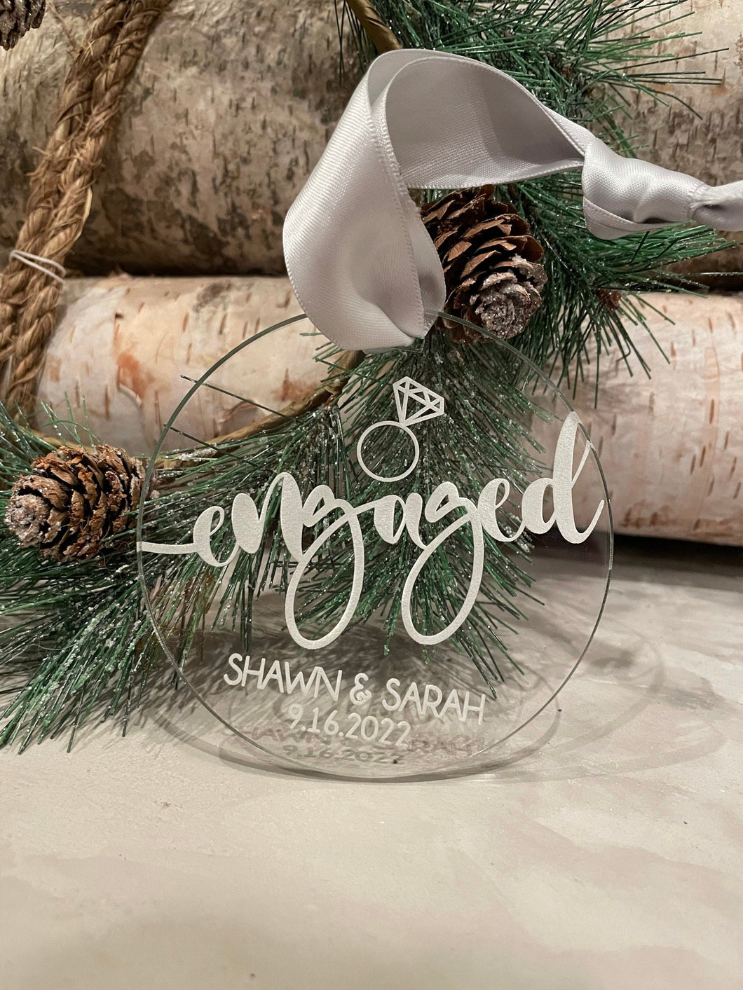 Engaged Acrylic Engraved Ornament