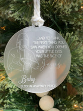 Load image into Gallery viewer, Baby Loss Memorial Ornament, miscarriage ornament, Jesus holding baby angel, stillborn, sympathy gift
