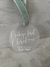 Load image into Gallery viewer, Baby’s first Christmas ornament, gift, keepsake
