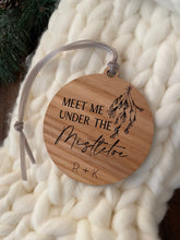 Load image into Gallery viewer, Meet Me Under the Mistletoe Christmas ornament
