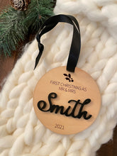 Load image into Gallery viewer, First Christmas as MR &amp; Mrs Custom Christmas ornament
