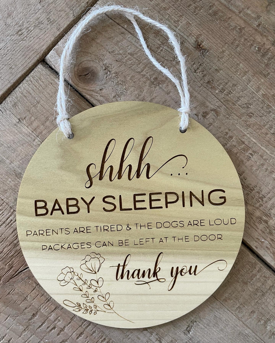 Sleeping Baby Door Sign