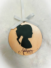 Load image into Gallery viewer, Silhouette Ornament, Custom Acrylic Silhouette Portrait
