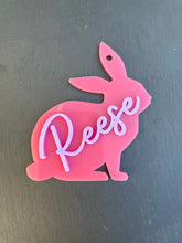 Load image into Gallery viewer, Pastel Acrylic Rabbit Easter Basket Name Tag
