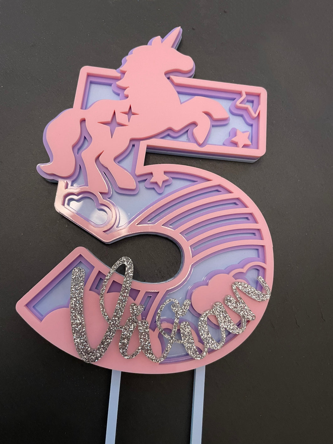 4 layer Unicorn Cake topper (0-9)