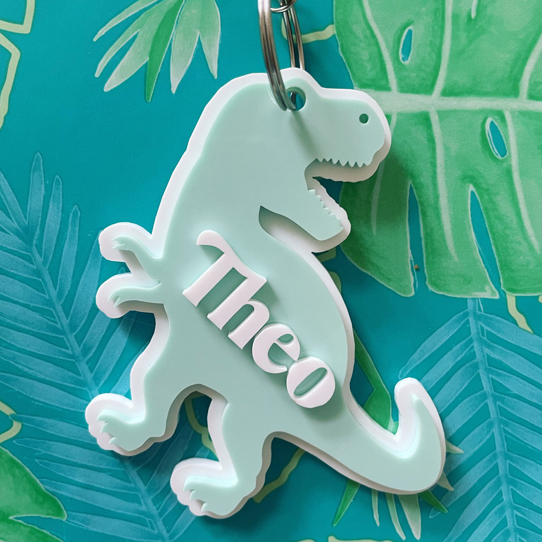 Dinosaur Keychain Backpack Tag