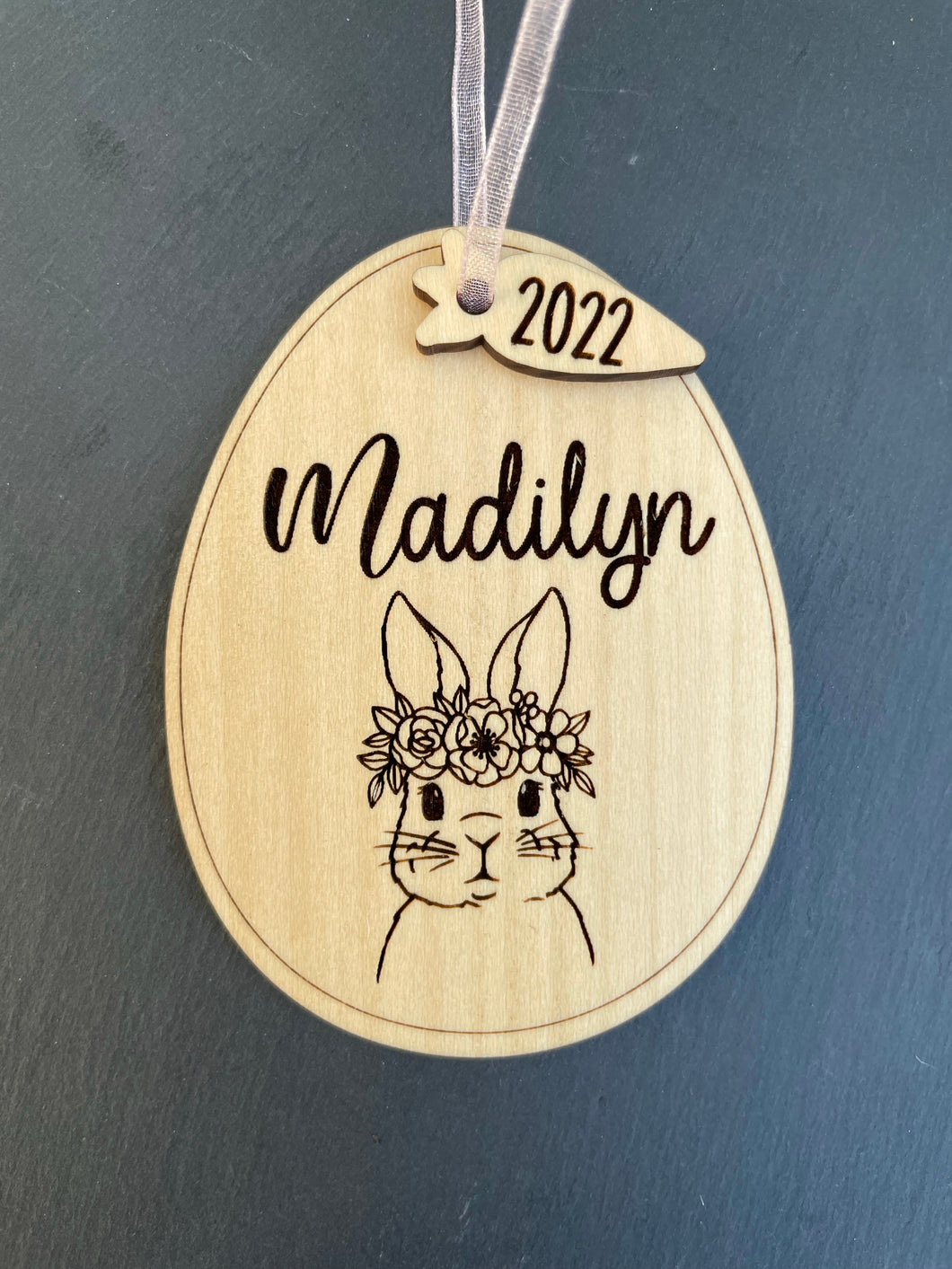 Easter Basket Name Tag: floral wreath