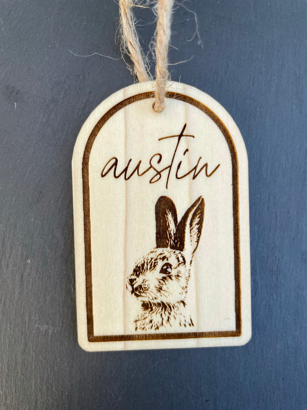 Arch Tag: Vintage Easter Bunny (name centered)